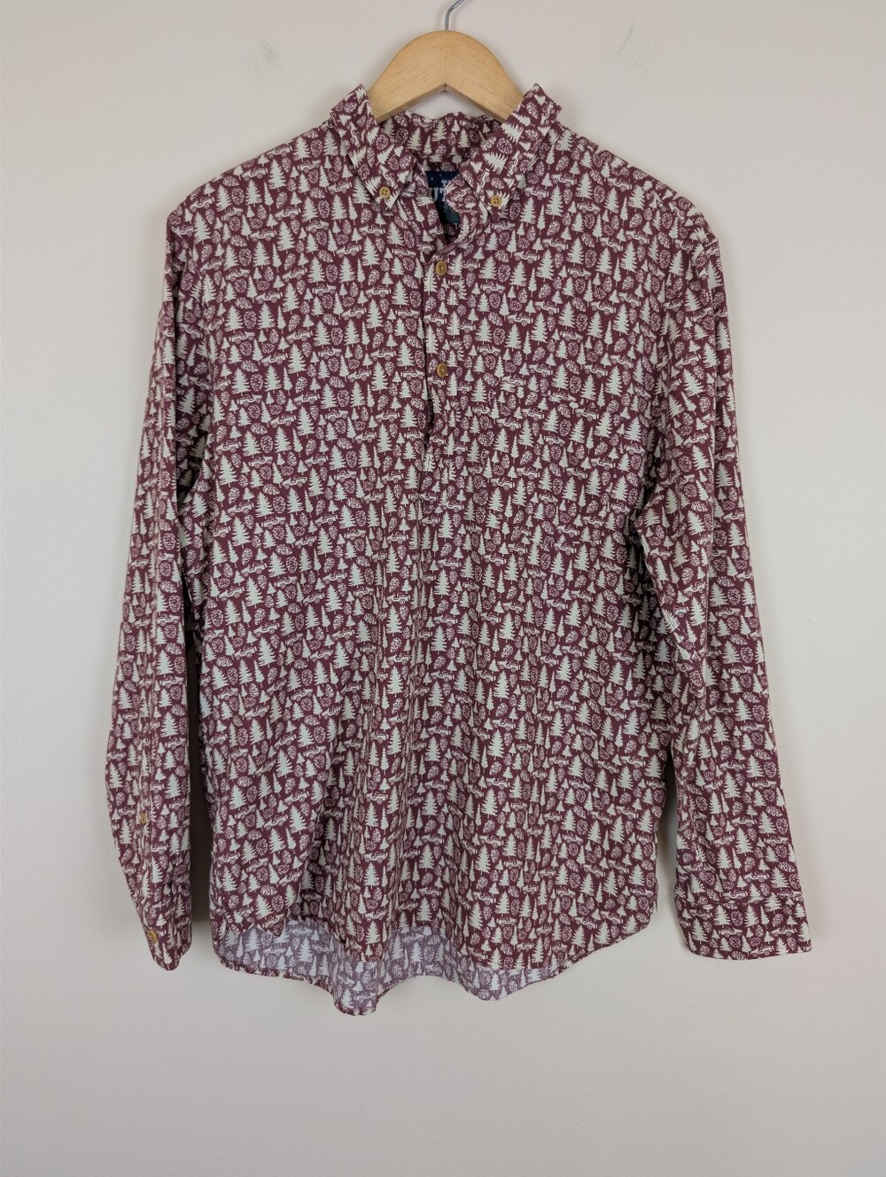 Chubbies The Nutter 1/4 Button Outdoor Print Long Sleeve Popover Shirt